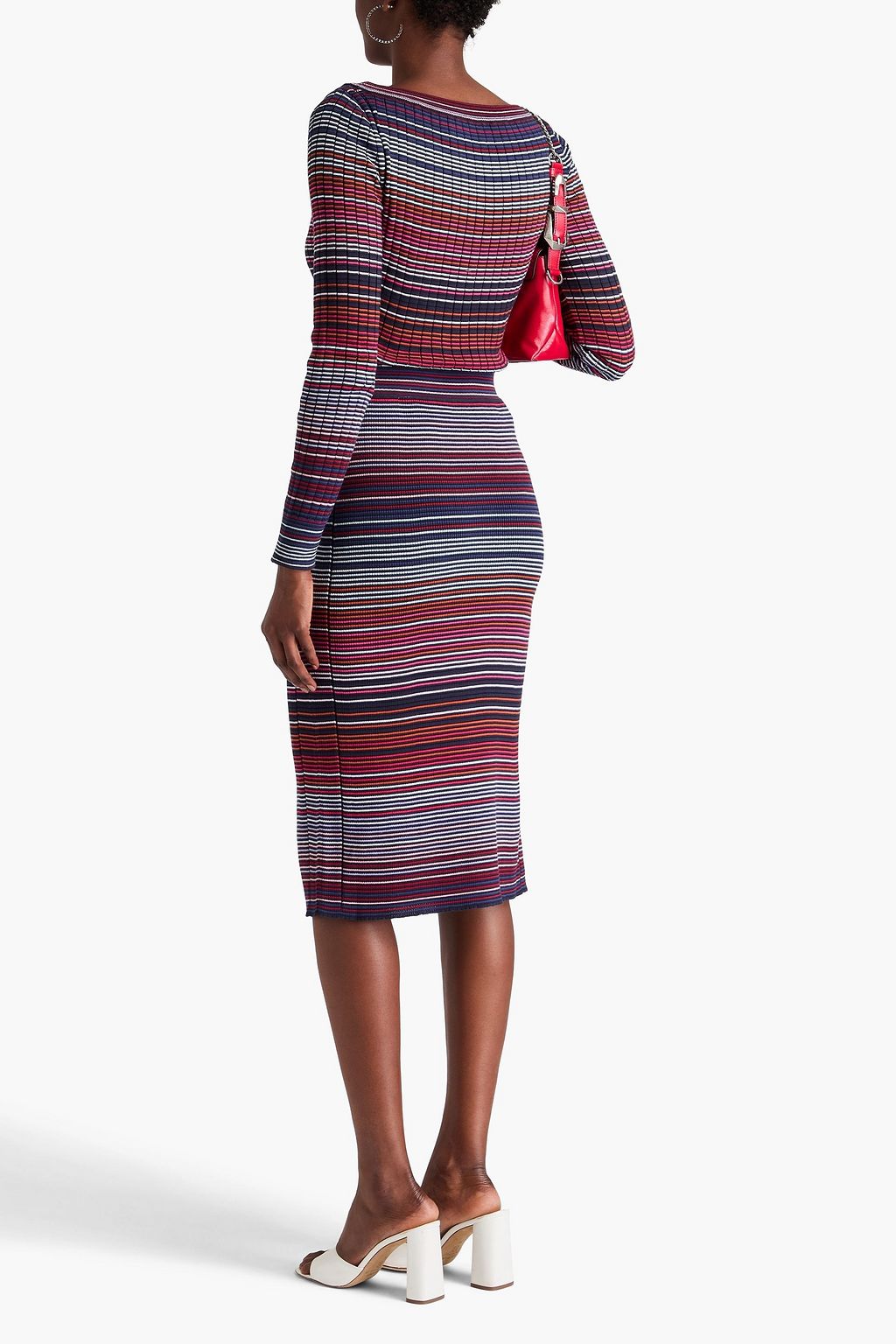 MISSONI تنورة بقصّة مستقيمة مخططة من مزيج من القطن المضلّع