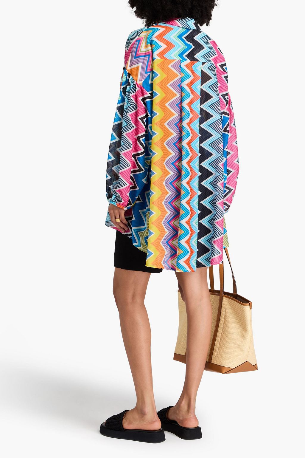 MISSONI قميص من مزيج حرير والقطن مزين بطبعات