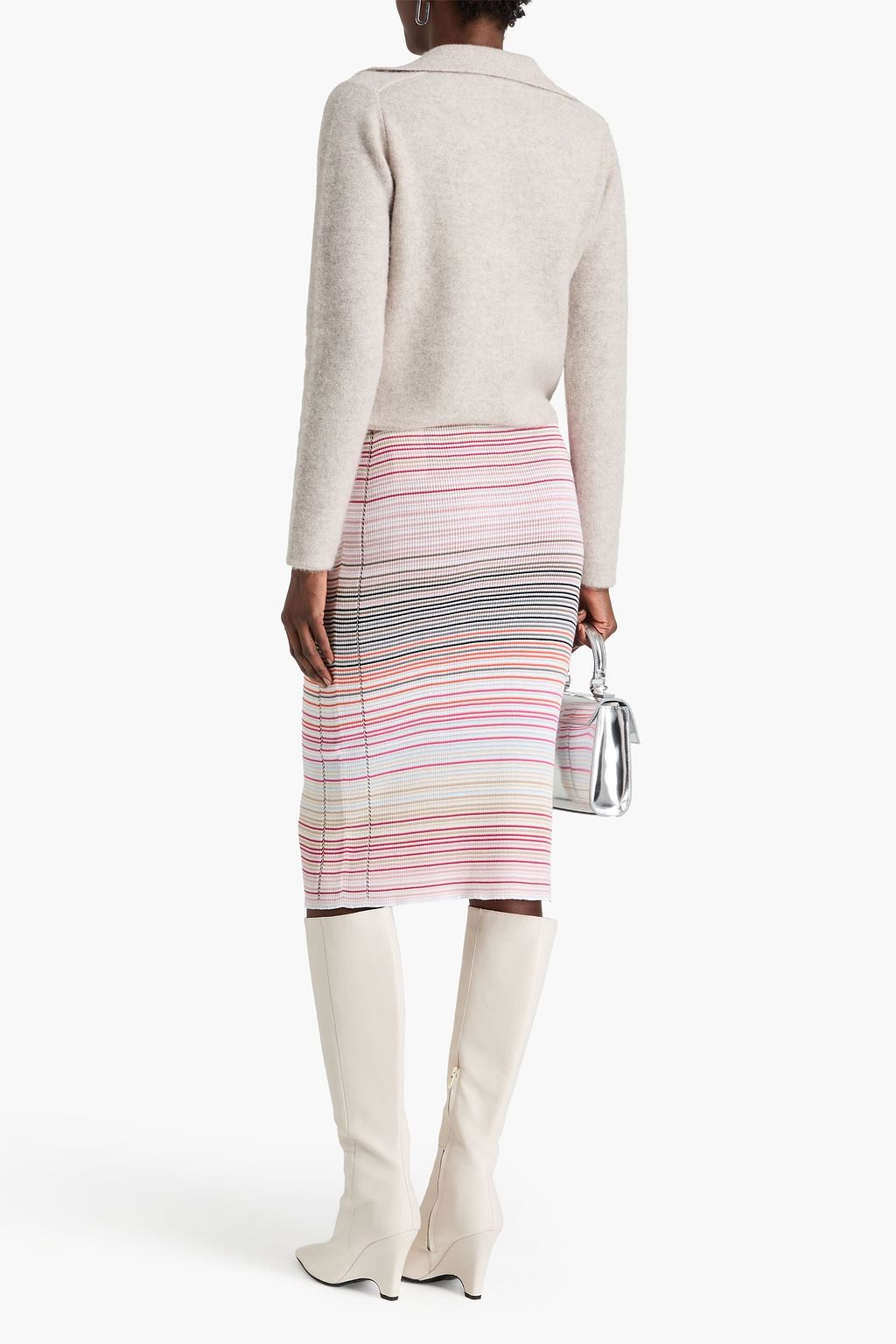 MISSONI تنورة بقصّة مستقيمة مخططة من مزيج من القطن المضلّع