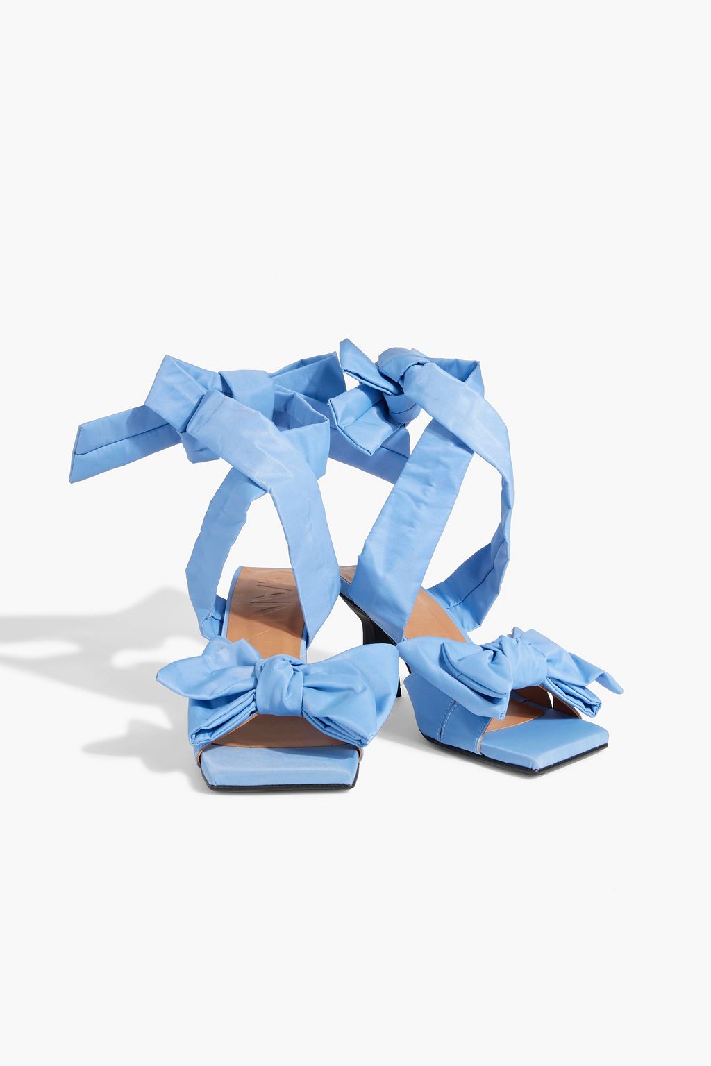 GANNI Bow-detailed faille sandals