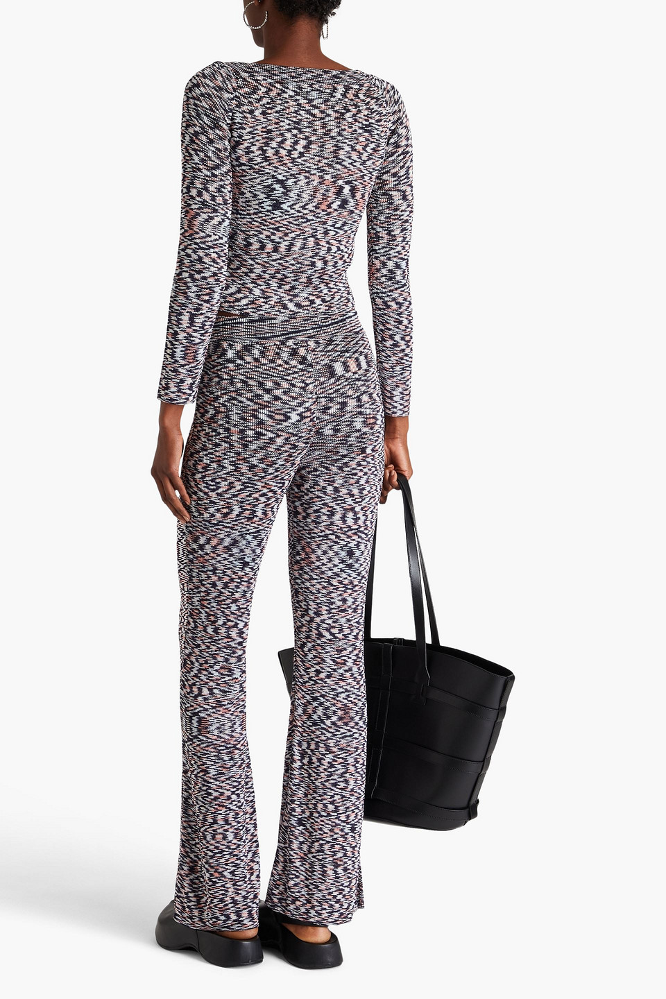 Missoni Cropped Strickcardigan In Space-dye-optik In Nachtblau