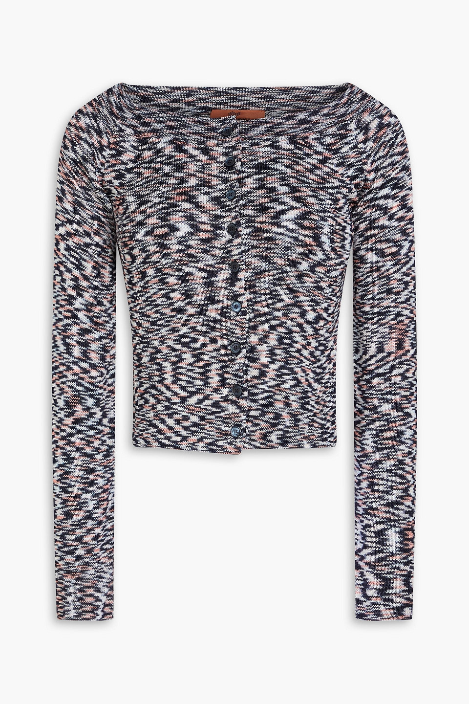 Missoni Cropped Strickcardigan In Space-dye-optik In Nachtblau