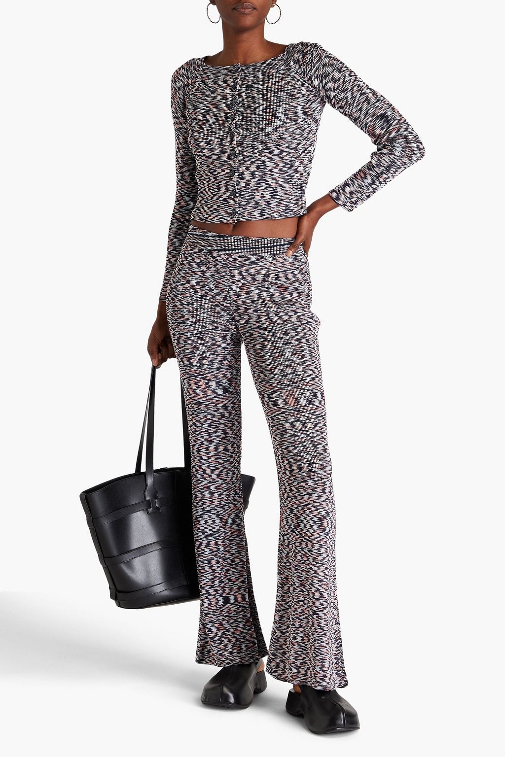 MISSONI كارديغان قصير محبوك بألوان متداخلة