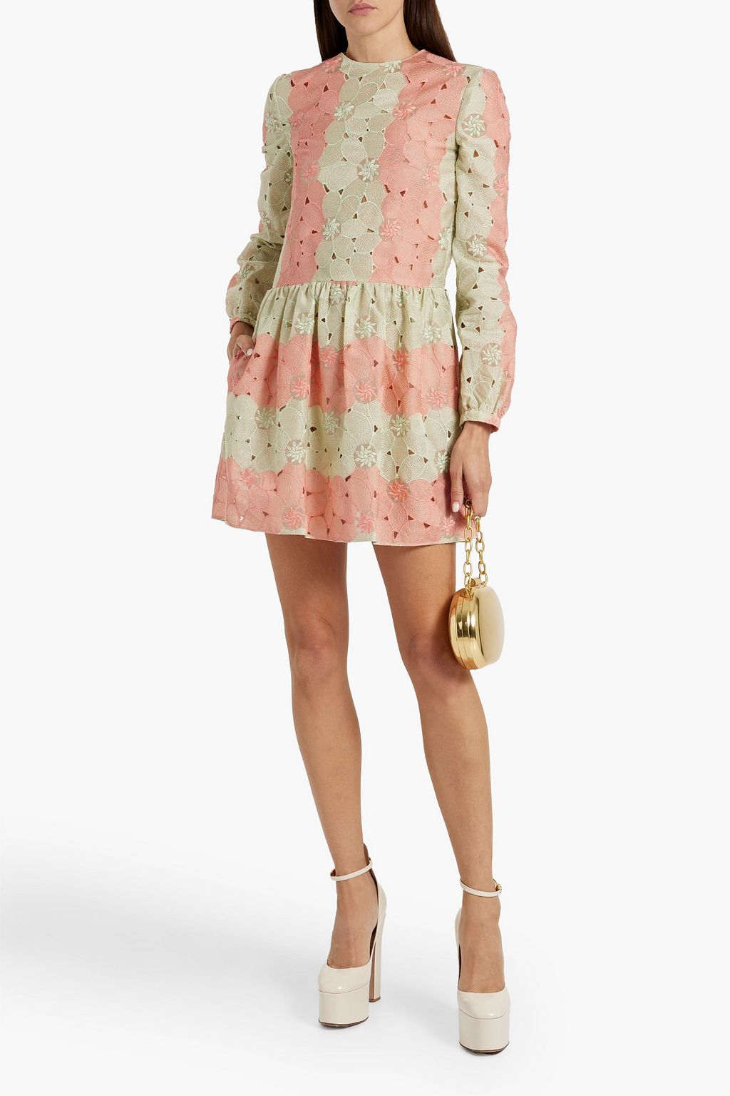 VALENTINO GARAVANI Silk guipure lace mini dress