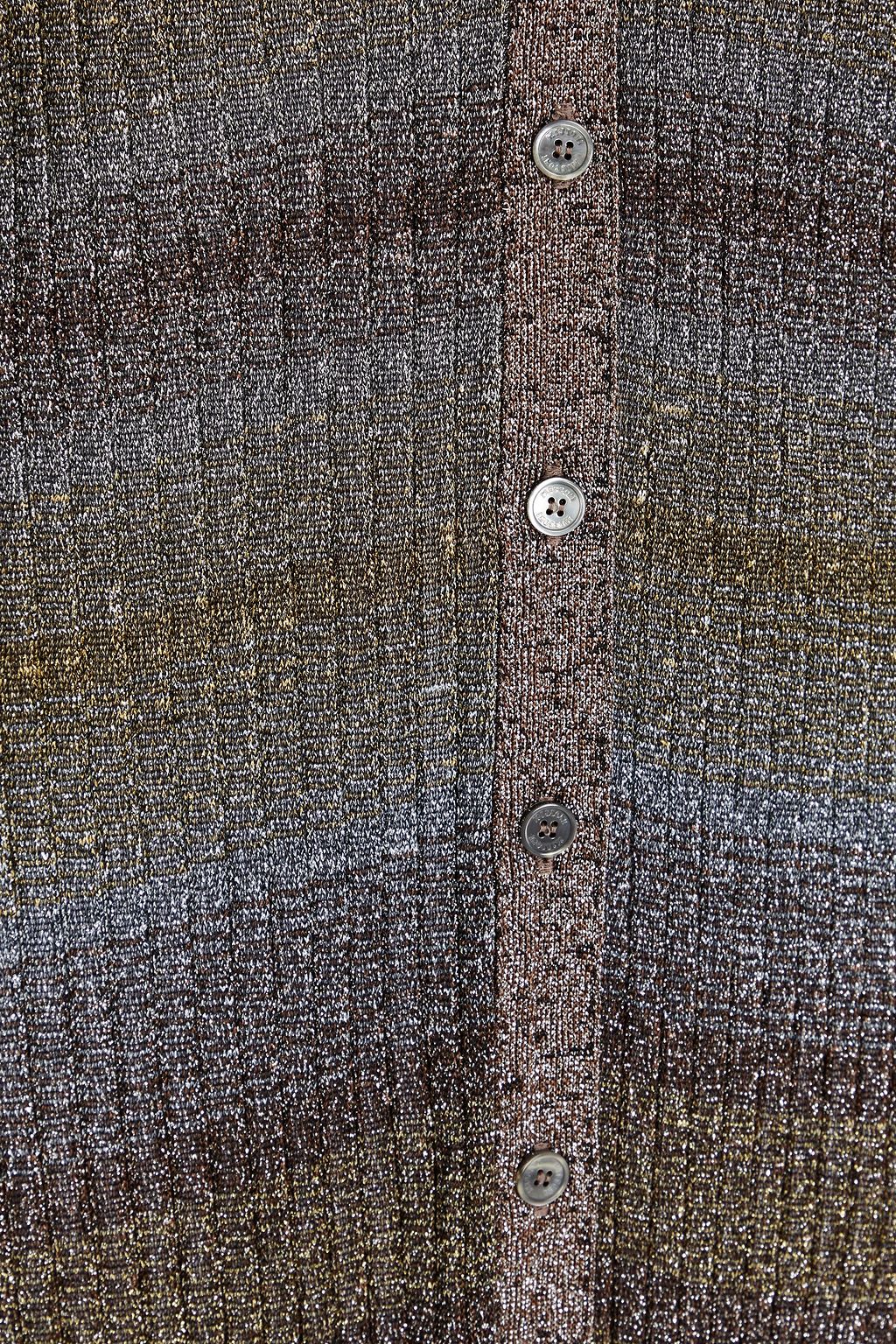 MISSONI كارديغان من نسيج بحبكة كروشيه بلون معدني ومزين بأقراص برّاقة