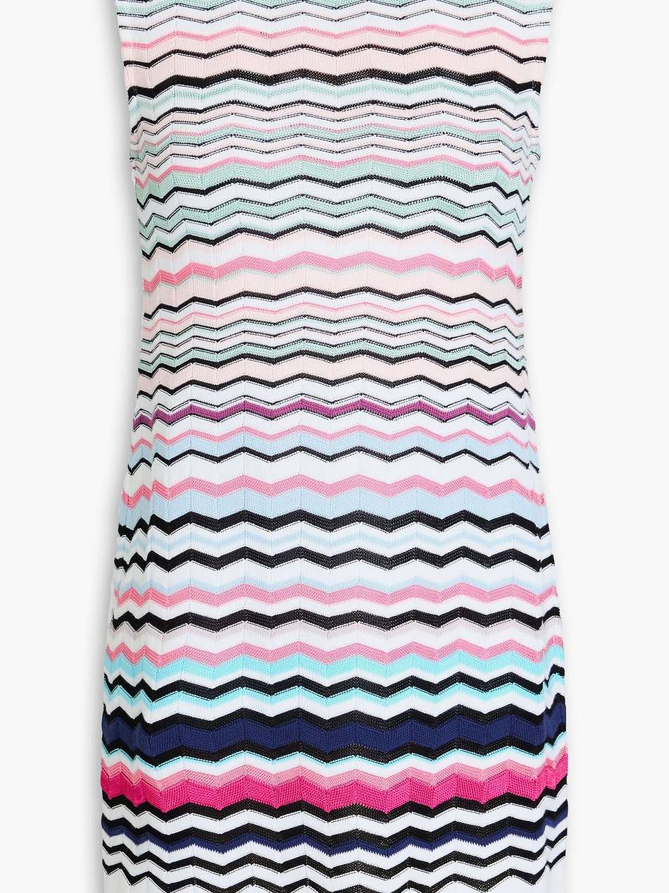 crochet-knit cotton-blend mini dress