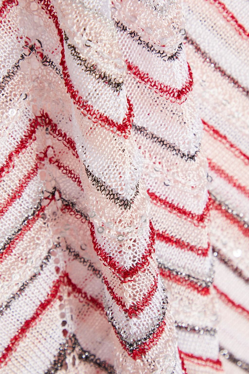 MISSONI بلوزة من نسيج بحبكة كروشيه بلون معدني بتصميم مزركش