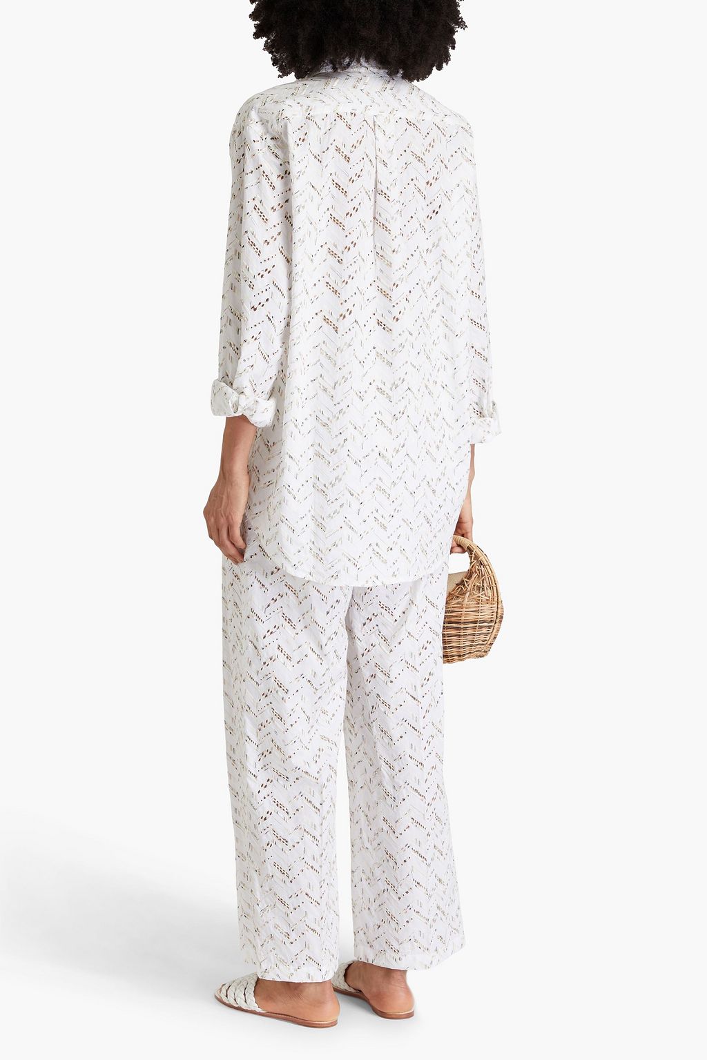 MISSONI قميص من القطن مزين بتطريز إنجليزي
