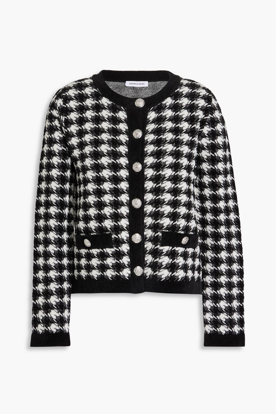 Veronica Beard Primrose Cardigan In Black And White In Black