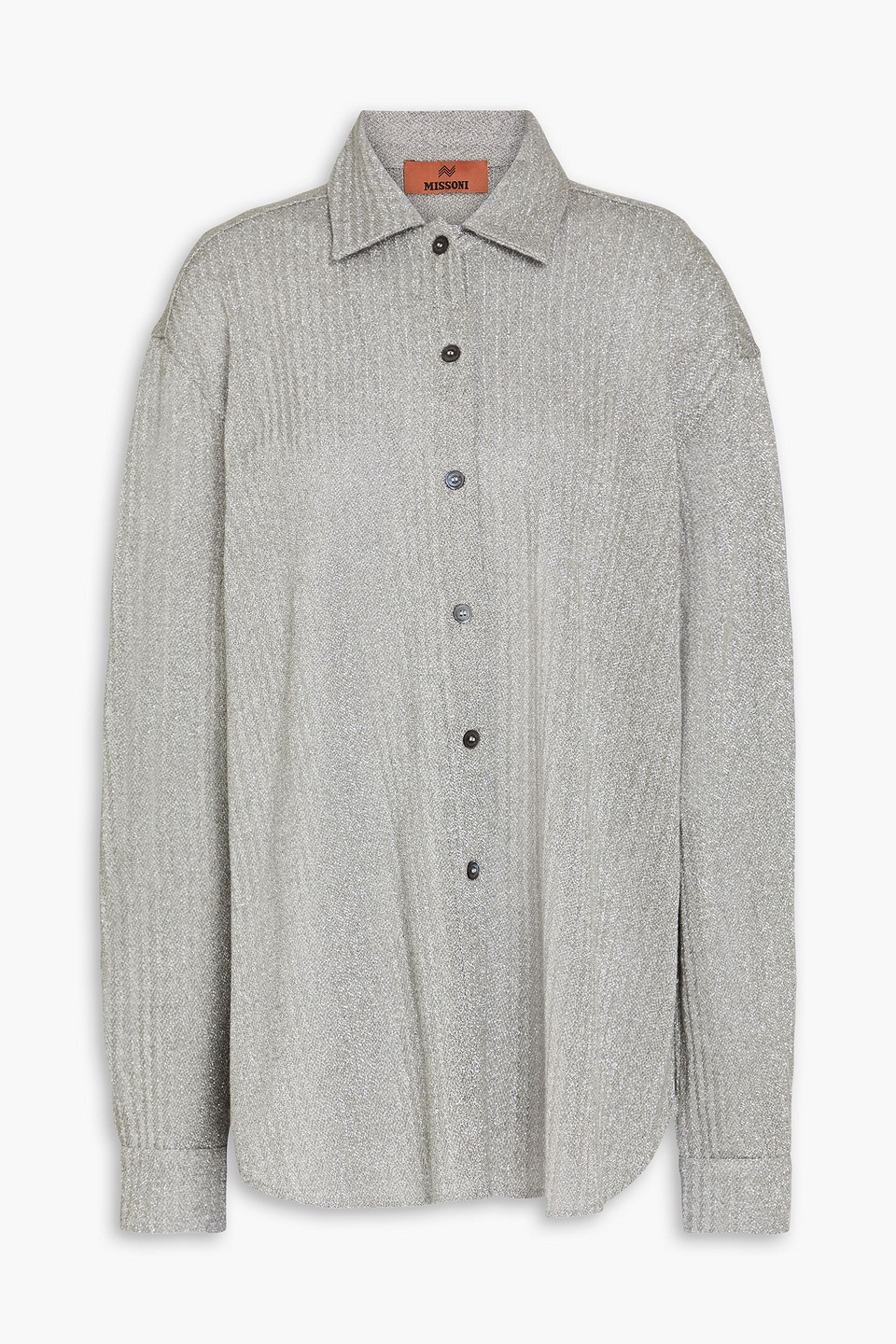 Missoni - Metallic crochet-knit cotton-blend shirt - Gray - IT 44