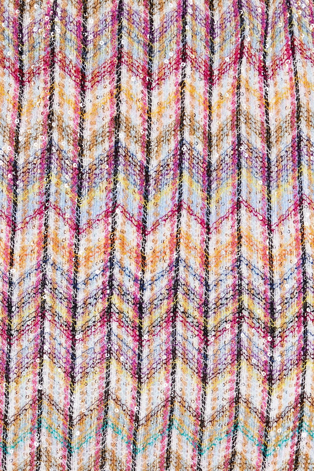 MISSONI تنورة قصيرة من نسيج بحبكة كروشيه مزينة بأقراص برّاقة