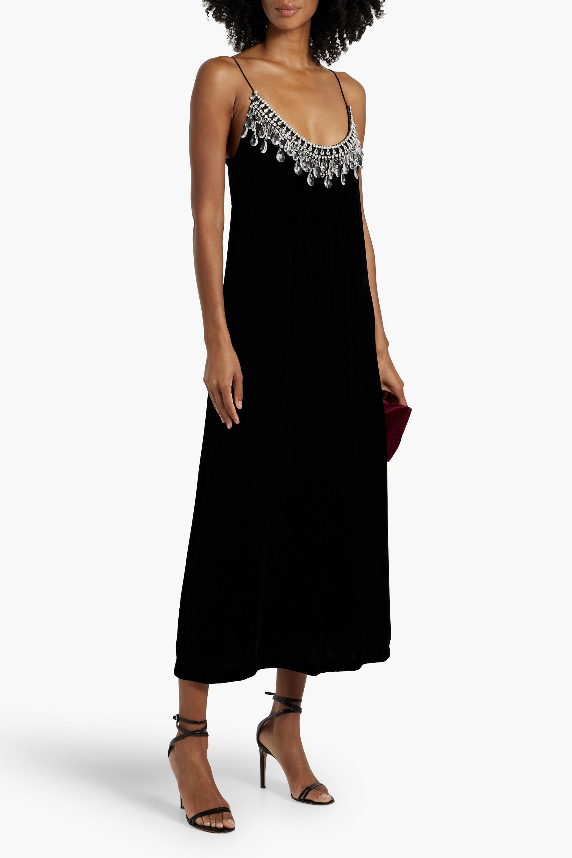 Zimmermann Crystal-embellished velvet midi dress