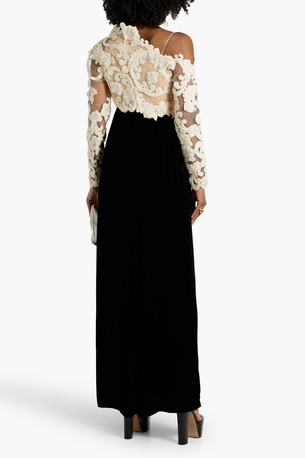 ZIMMERMANN Appliquéd tulle and velvet gown