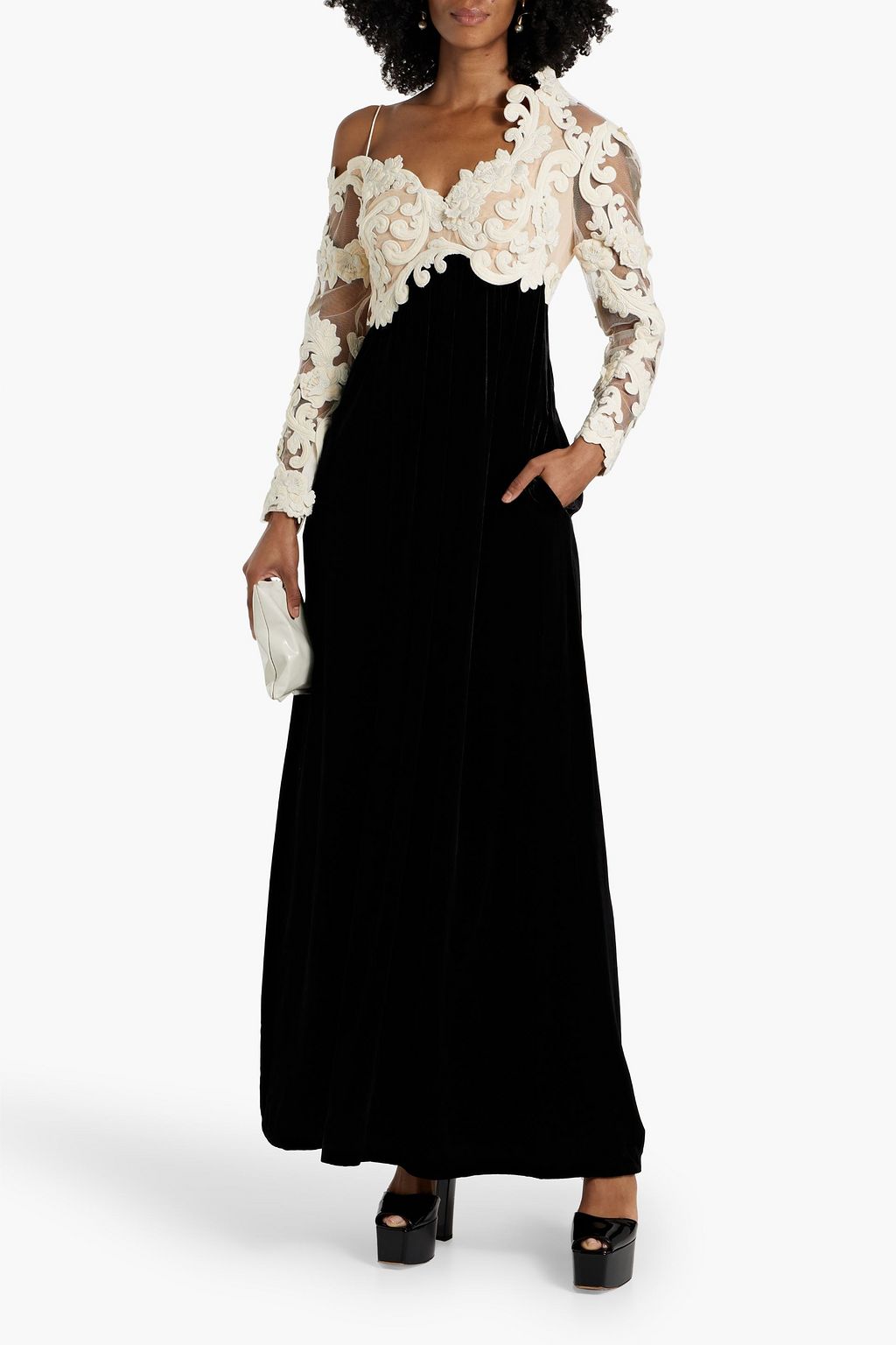 ZIMMERMANN Appliquéd tulle and velvet gown