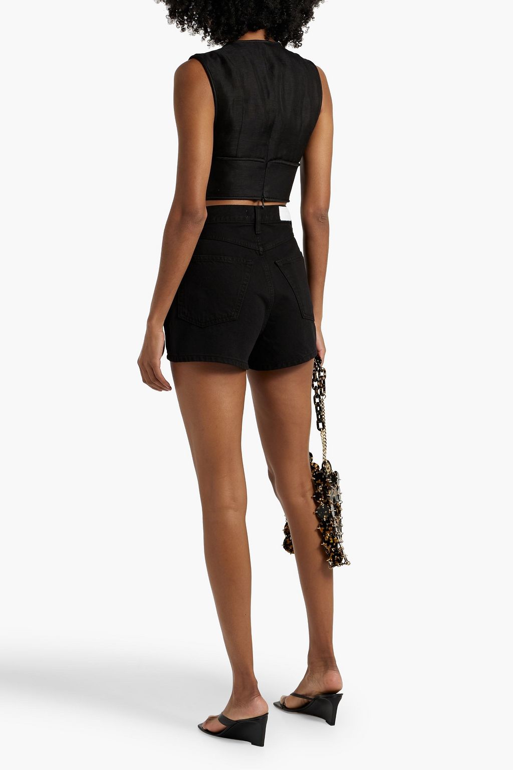ZIMMERMANN Cropped linen and silk-blend top