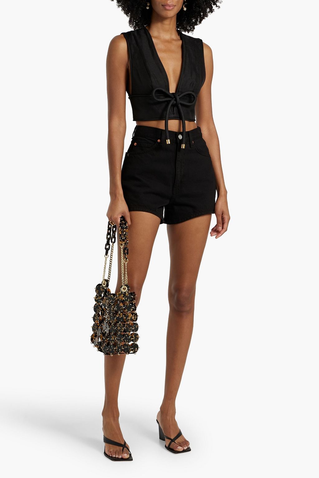 ZIMMERMANN Cropped linen and silk-blend top