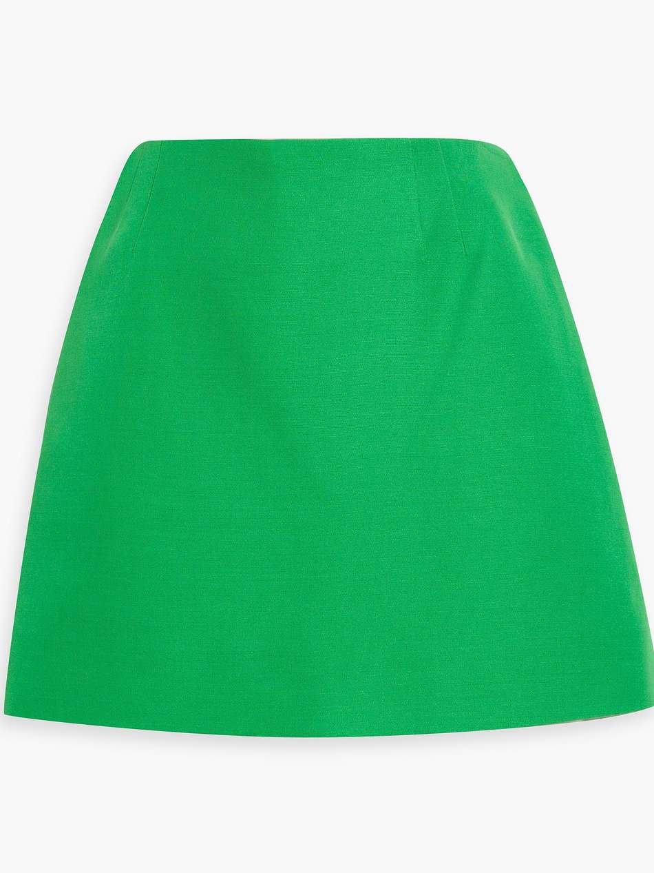 skirt-effect silk and wool-blend crepe shorts
