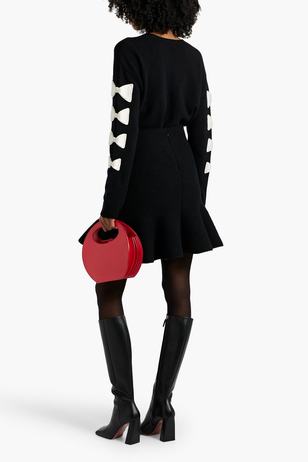 VALENTINO GARAVANI Bow-detailed wool and cashmere-blend sweater