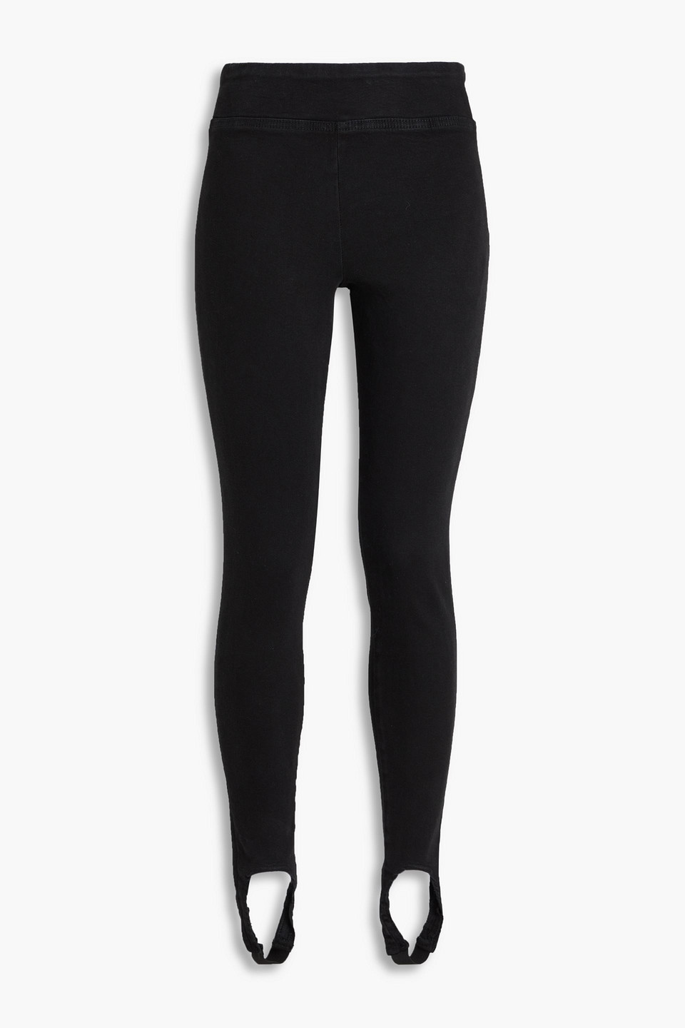 Frame The Jetset Denim Stirrup Leggings In Schwarz
