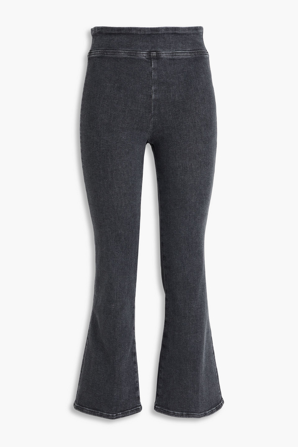 Frame Jetset Cropped High-rise Bootcut Jeans In Kohle