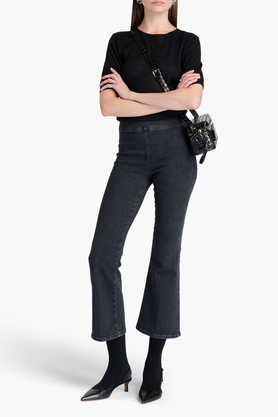 FRAME JETSET CROPPED HIGH-RISE BOOTCUT JEANS