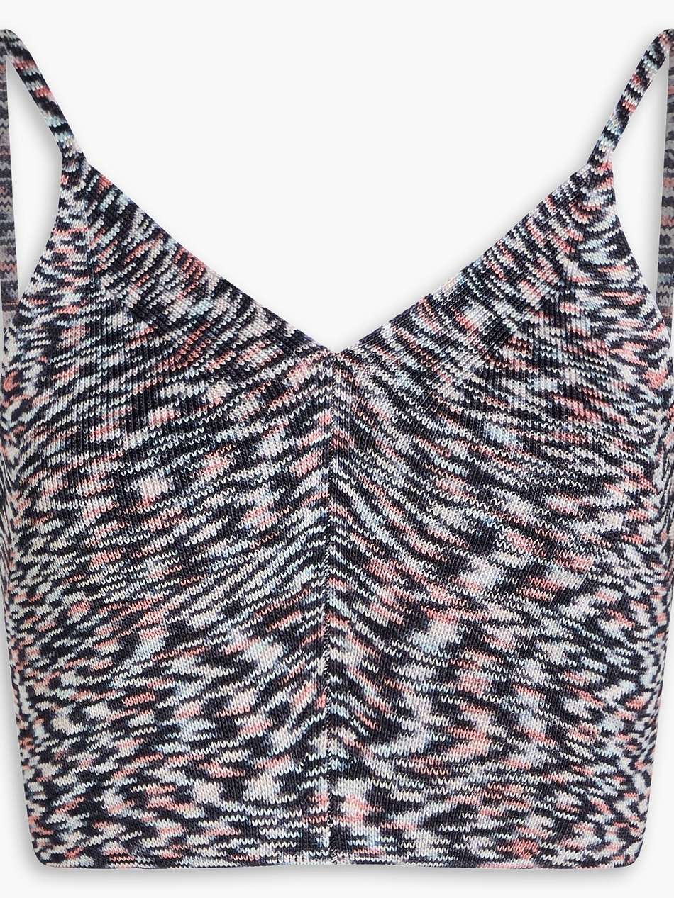 cropped space-dyed knitted top