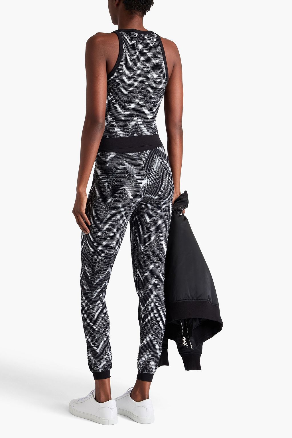 MISSONI بلوزة محبوكة بحبكة إنتارسيا بلون معدني
