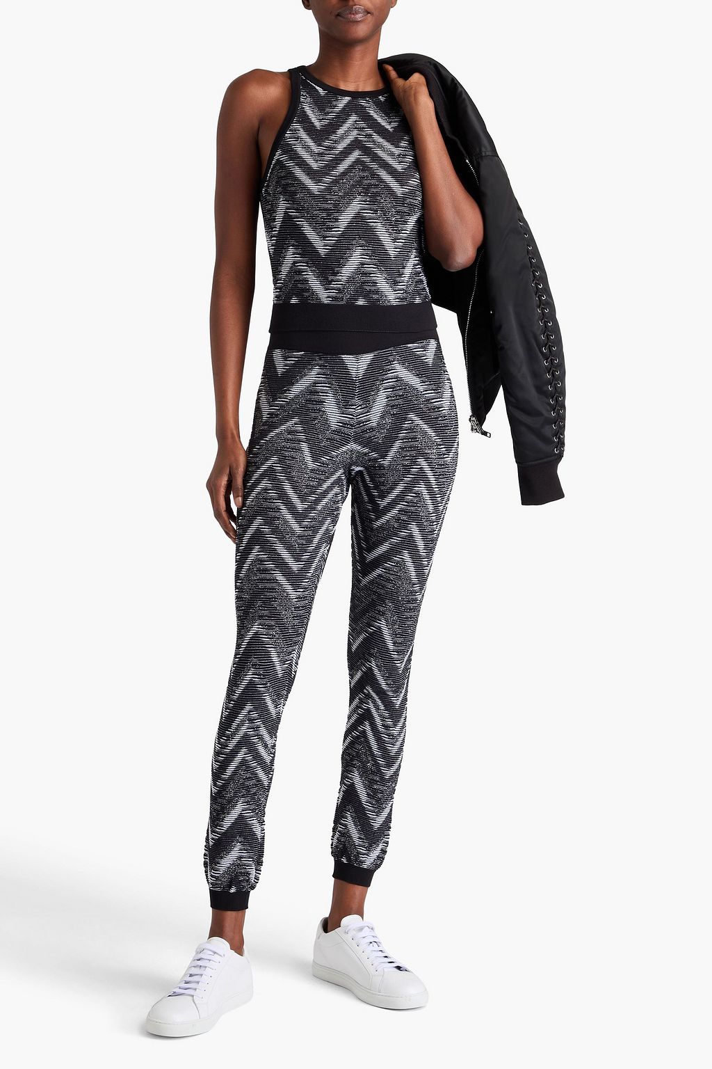 MISSONI بلوزة محبوكة بحبكة إنتارسيا بلون معدني