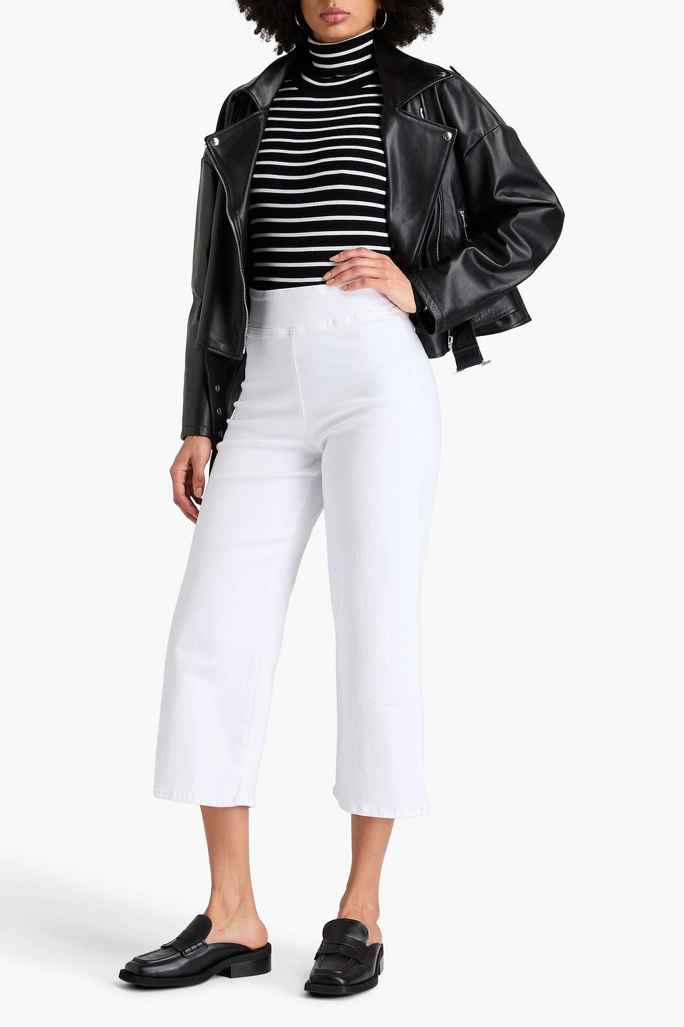 FRAME CROPPED HIGH-RISE STRAIGHT-LEG JEANS 