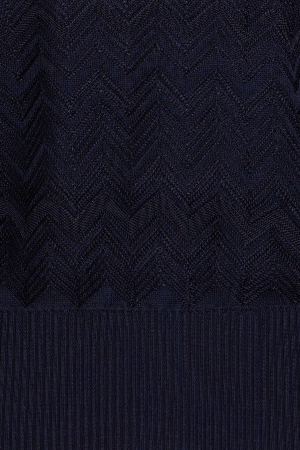 Shop Missoni Crochet-knit Wool-blend Turtleneck Sweater In Midnight Blue