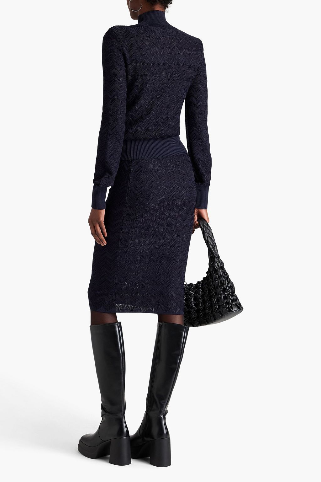 MISSONI Crochet-knit wool-blend turtleneck sweater