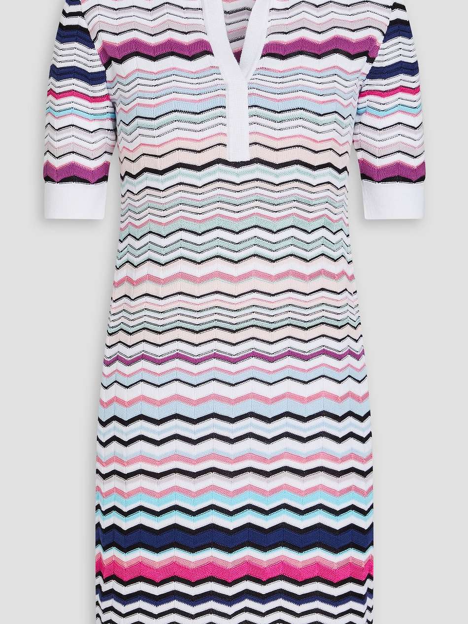 crochet-knit cotton-blend mini dress
