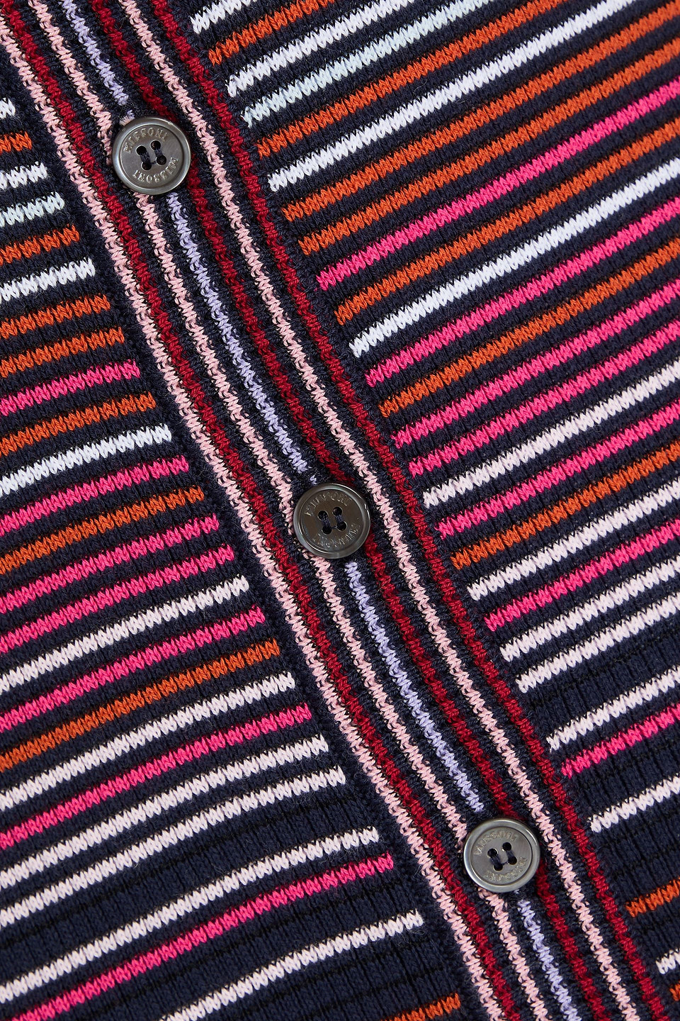 Missoni V-neck Striped Cardigan In Navy