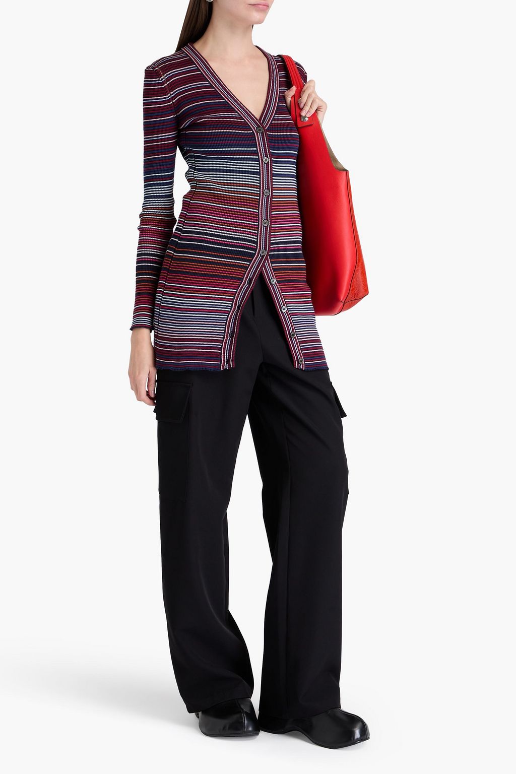 MISSONI كارديغان مخطط من مزيج من القطن بتصميم مضلّع