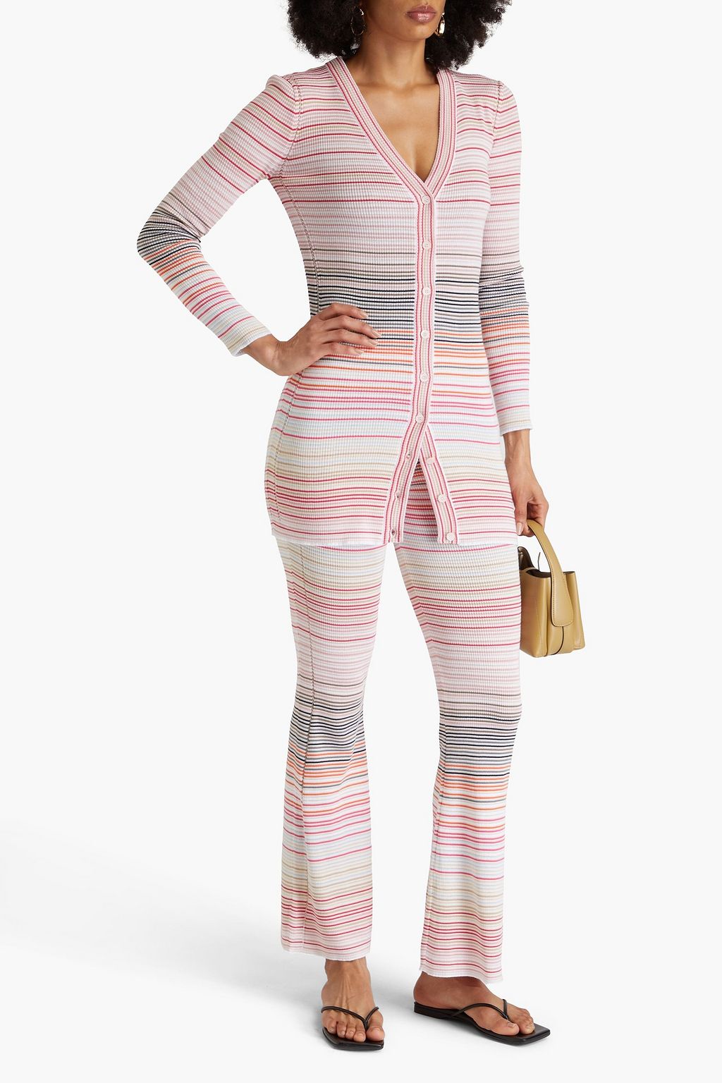 MISSONI كارديغان مخطط من مزيج من القطن بتصميم مضلّع