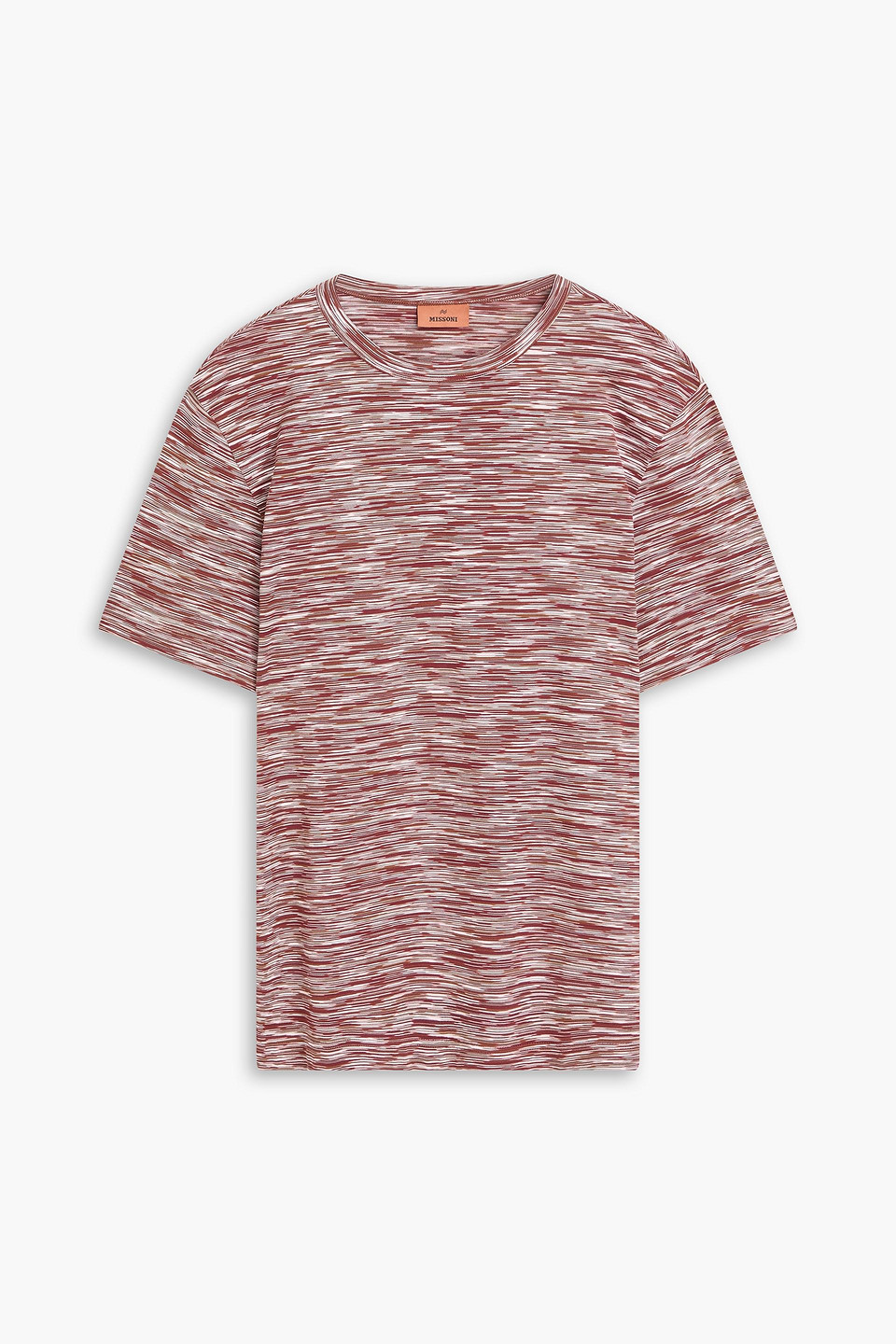 Missoni Space-dyed Intarsia-knit Cotton T-shirt In Merlot