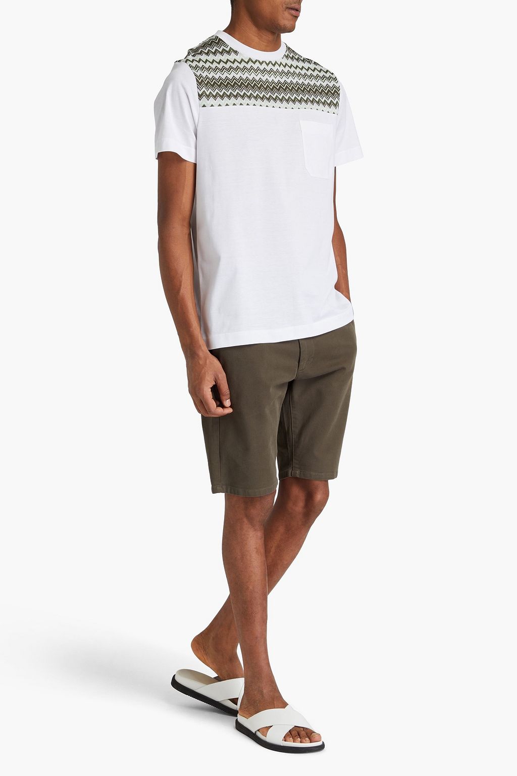 MISSONI Crochet-knit and cotton-jersey T-shirt