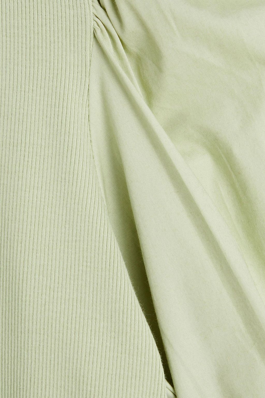 VERONICA BEARD Coralee poplin-paneled stretch-Pima cotton-jersey top