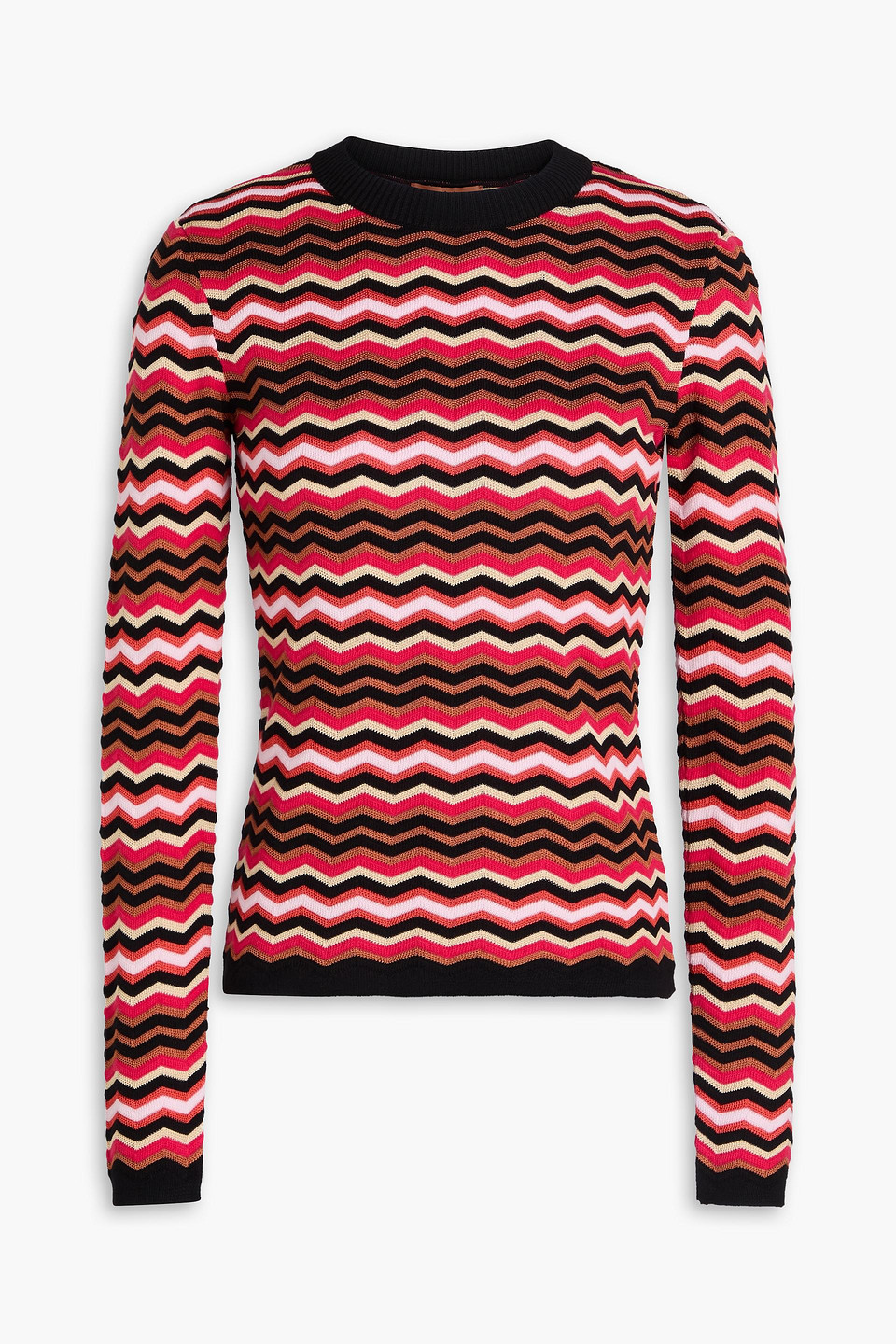Missoni Crochet-knit Cotton-blend Sweater In Papayafarben