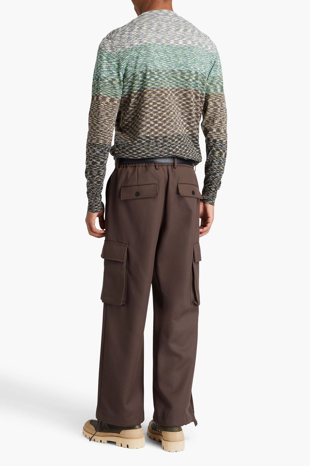 MISSONI 퍼포레이트 디테일 가죽 하이탑 스니커즈