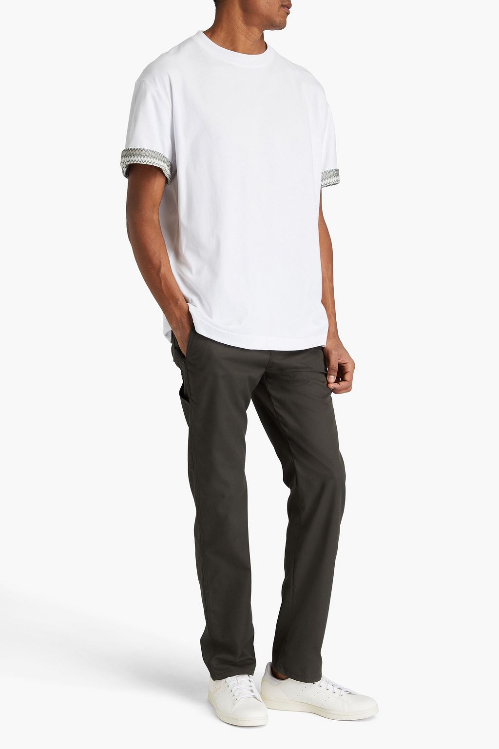 MISSONI Crochet-trimmed cotton-jersey T-shirt