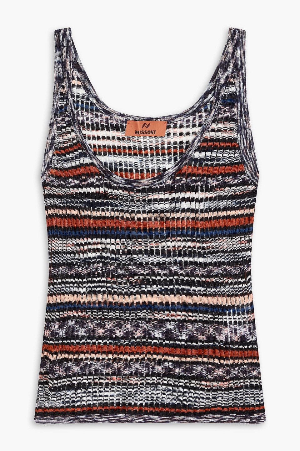 Missoni Space-dyed Ribbed-knit Tank In Schwarz