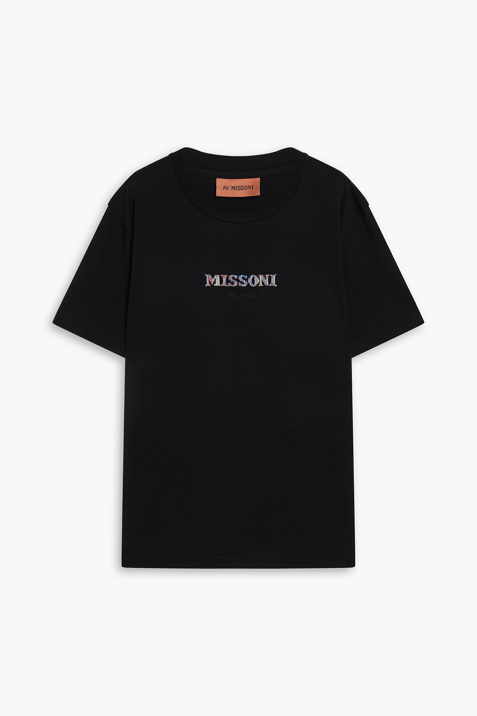 Embroidered cotton-jersey T-shirt