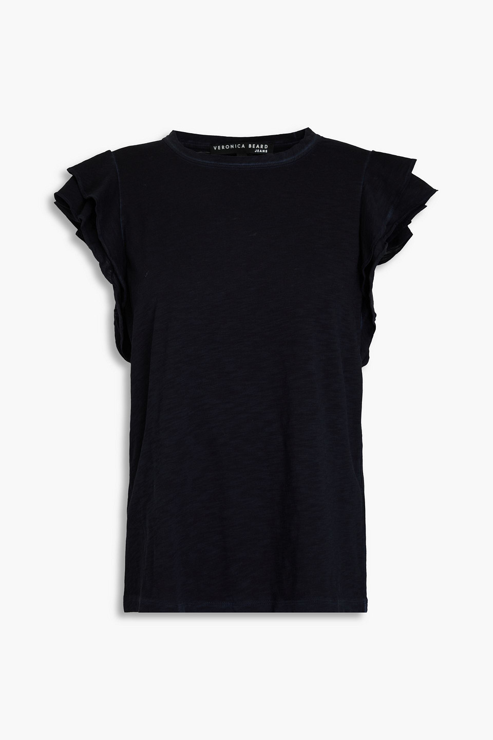 Veronica Beard Akeela Slub Pima Cotton-jersey T-shirt In Midnight Blue