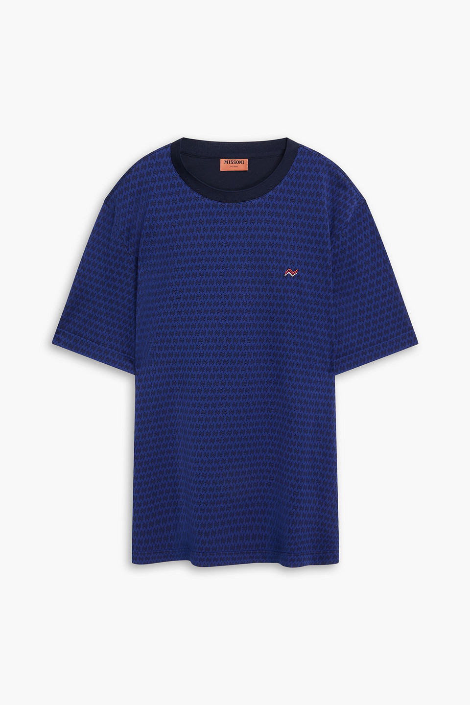 Missoni Crochet-knit Cotton-blend T-shirt In Blue