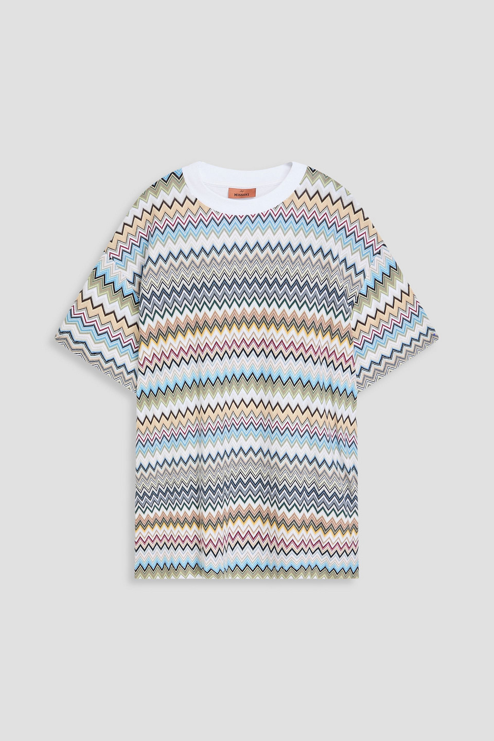 Missoni Crochet-knit Cotton T-shirt In Weiss