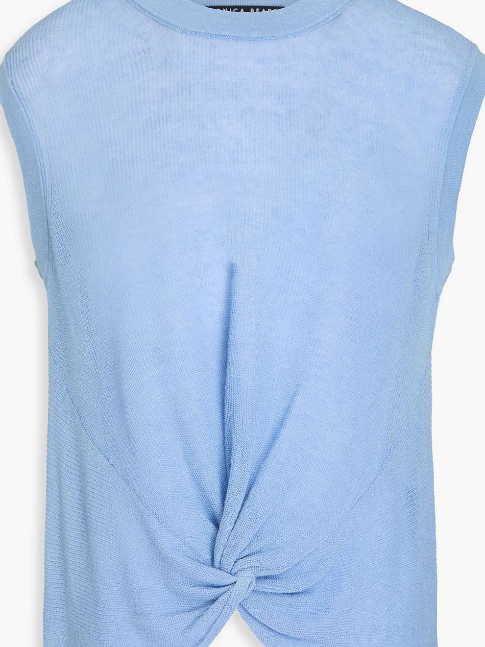 kellen twisted linen-blend top