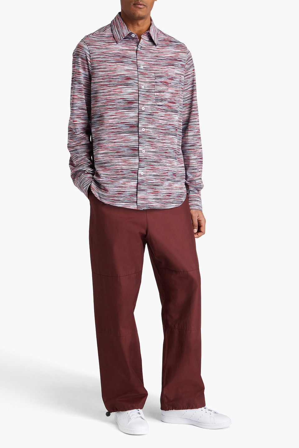 Missoni Space-dyed Cotton-jersey Shirt In Red