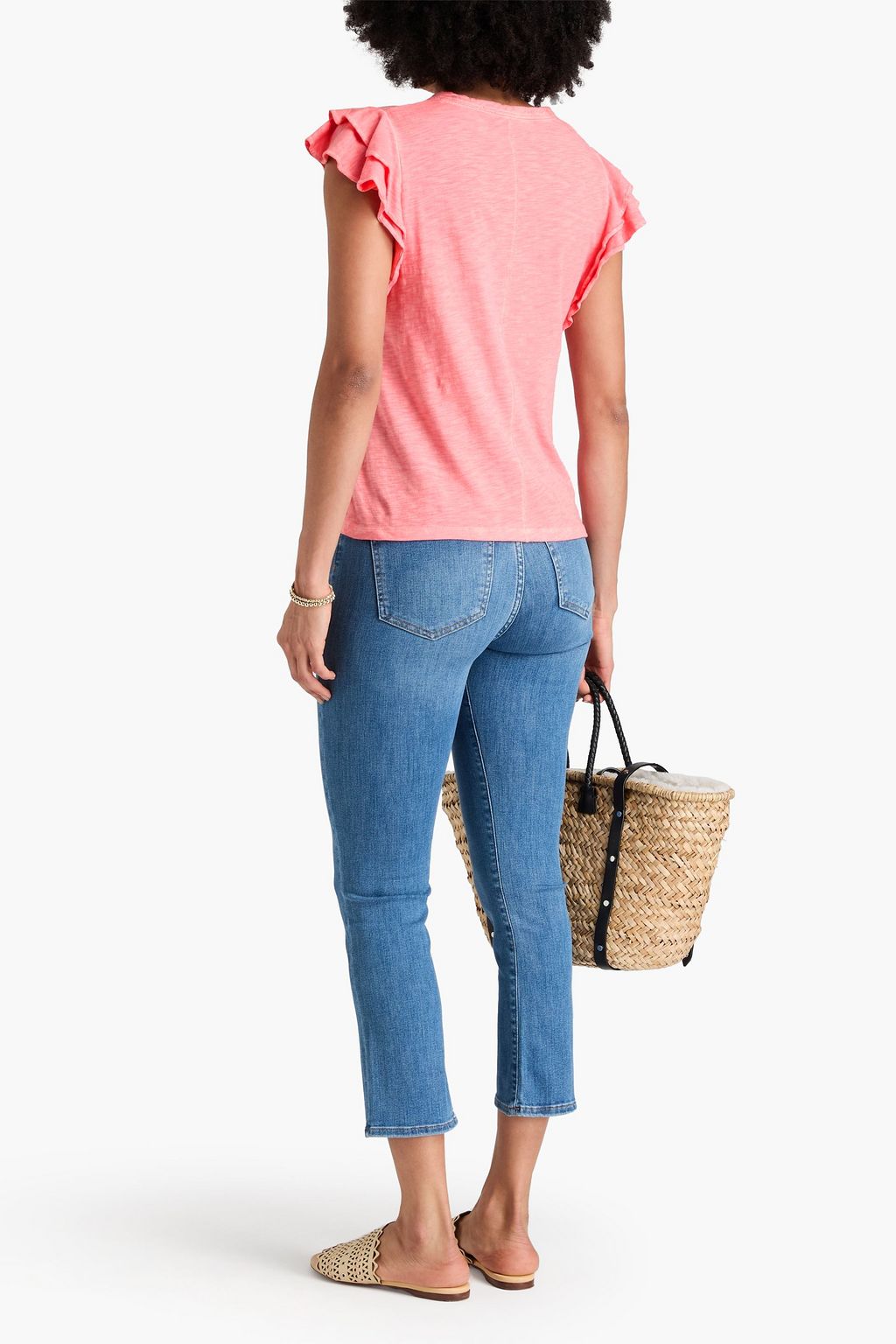VERONICA BEARD Akeela slub Pima cotton-jersey T-shirt