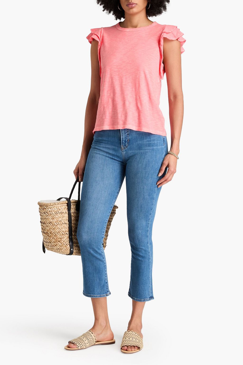 VERONICA BEARD Akeela slub Pima cotton-jersey T-shirt